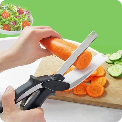 Smart 2-in-1 Kitchen chopping Knife & Vegetable Scissor