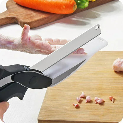 Smart 2-in-1 Kitchen chopping Knife & Vegetable Scissor