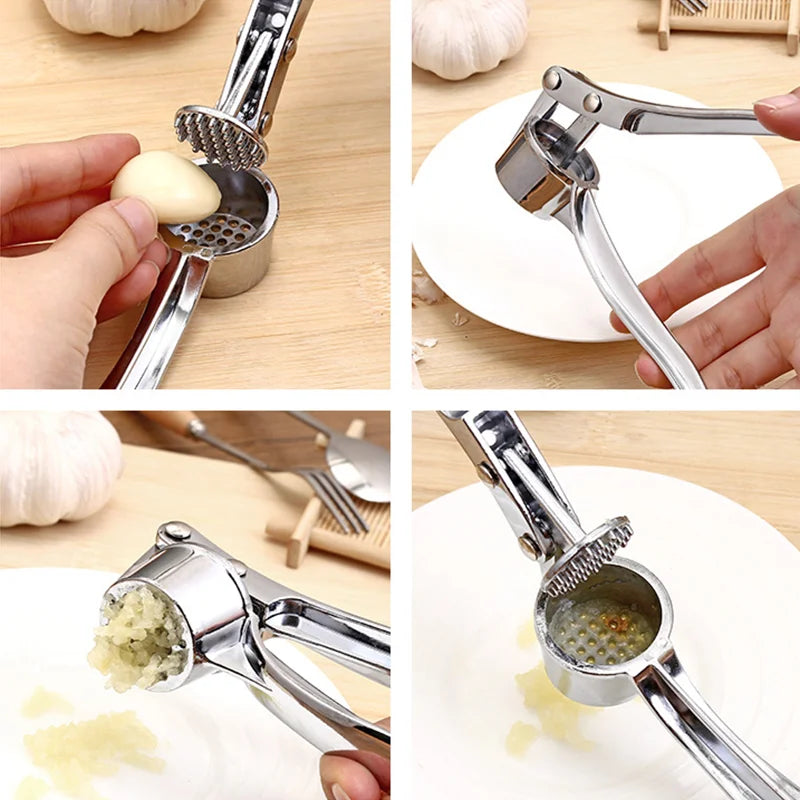 Effortless Stainless Steel Garlic Press