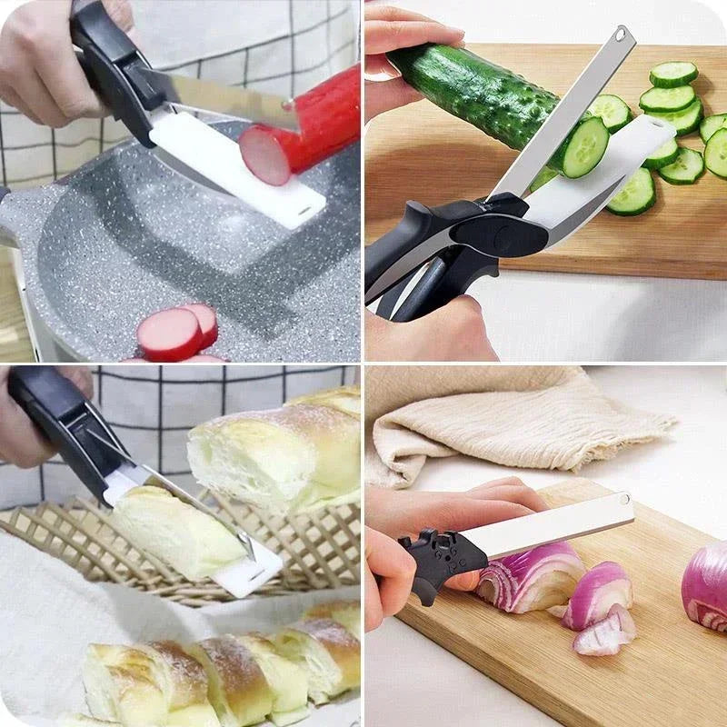 Smart 2-in-1 Kitchen chopping Knife & Vegetable Scissor